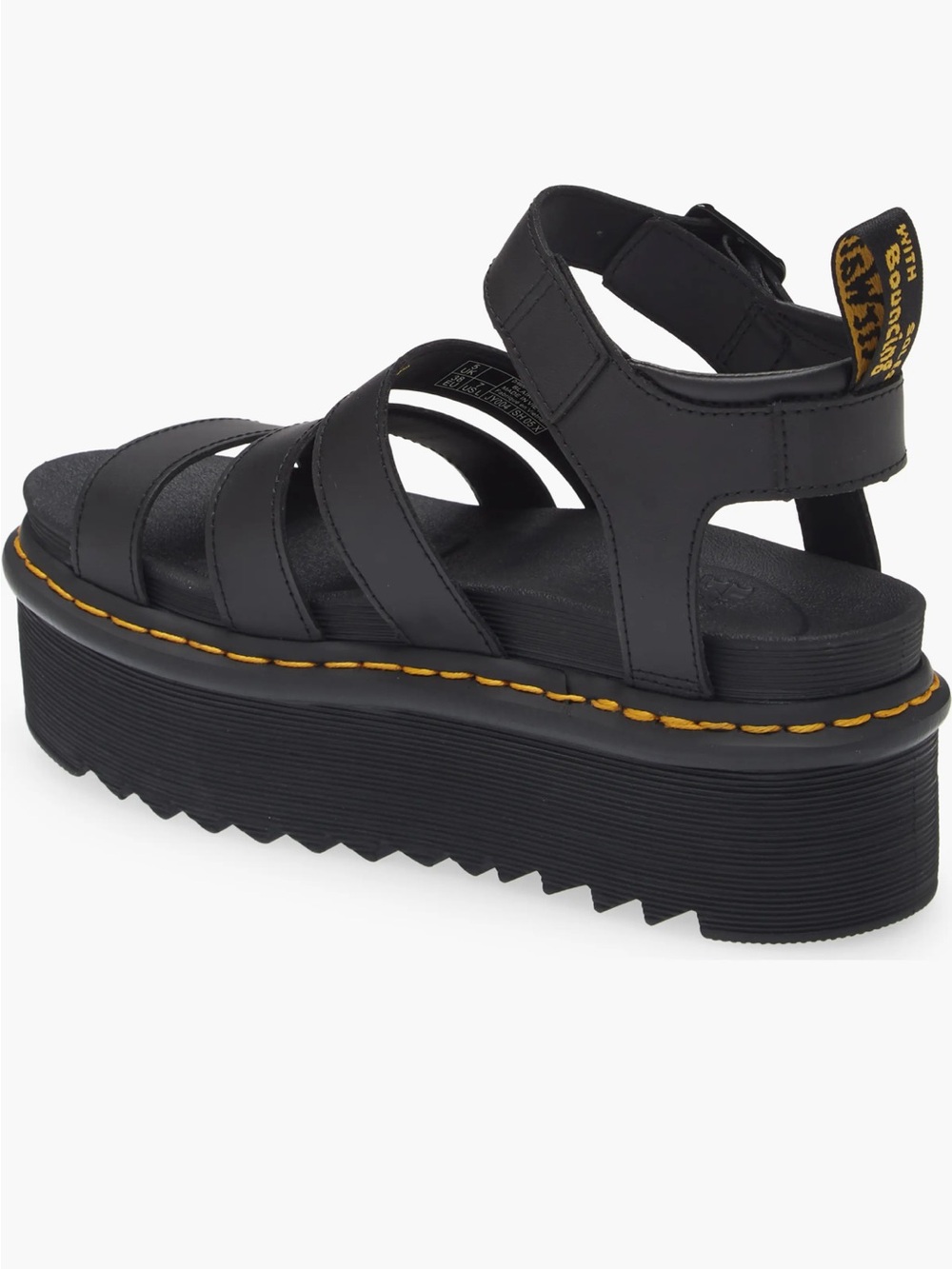 Dr. Martens Blaire Platform Sandal Black Leather Size 7 Nearly New - Picture 4 of 12